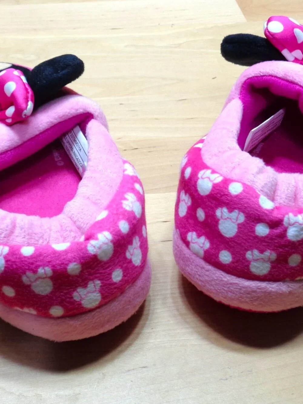 DISNEY JUNIOR MINNIE MOUSE PINK SLIPPERS TODDLER GIRLS SIZE 9/10